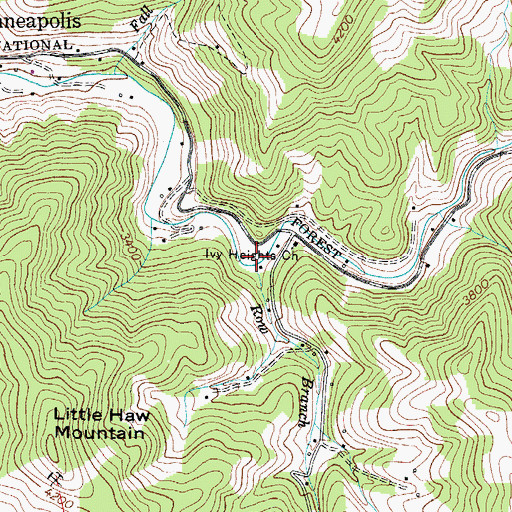 Topographic Map of Row Branch, NC