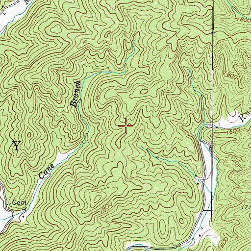Topographic Map of Rush Branch, NC