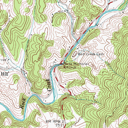 Topographic Map of Russ Memorial Church, NC