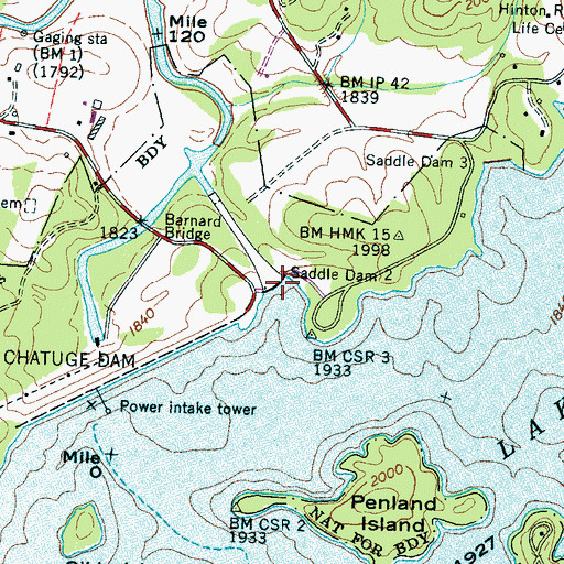 Topographic Map of Saddle Dam 2, NC
