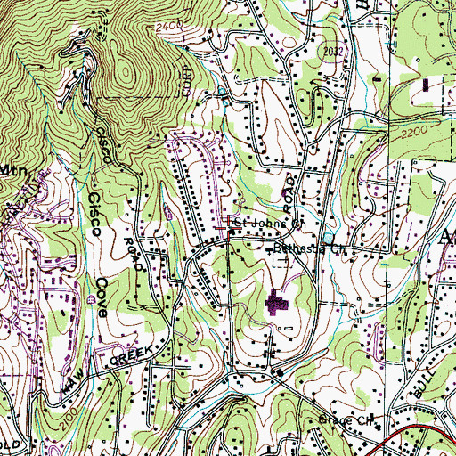 Topographic Map of Saint Johns Church, NC