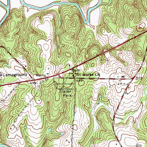 Topographic Map of Saint Marks Church, NC