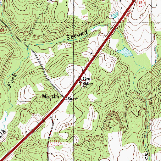 Topographic Map of Salem Church, NC