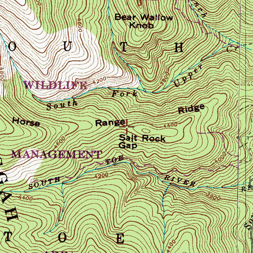 Topographic Map of Salt Rock Gap, NC