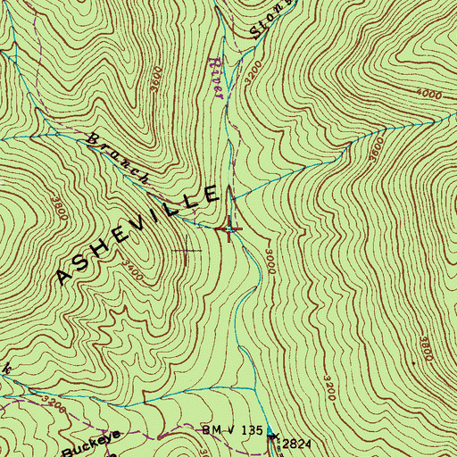Topographic Map of Saltrock Branch, NC