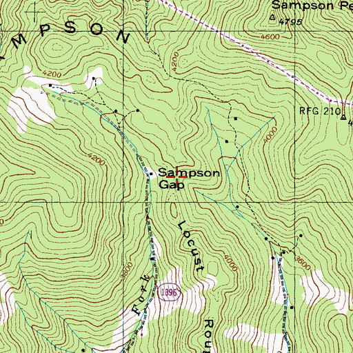 Topographic Map of Sampson Gap, NC