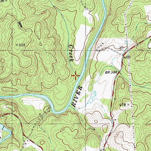 Topographic Map of Sams Creek, NC