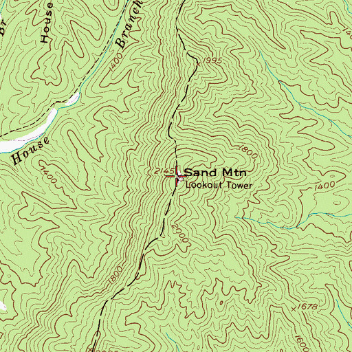Topographic Map of Sand Mountain, NC