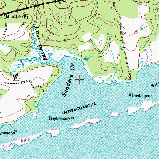Topographic Map of Sanders Creek, NC