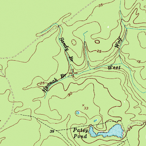 Topographic Map of Sandy Branch, NC