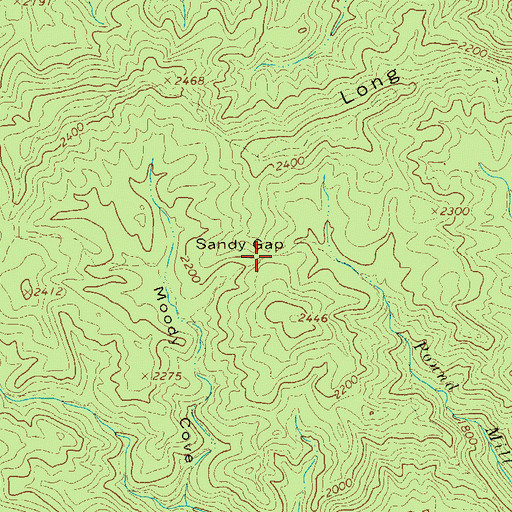 Topographic Map of Sandy Gap, NC