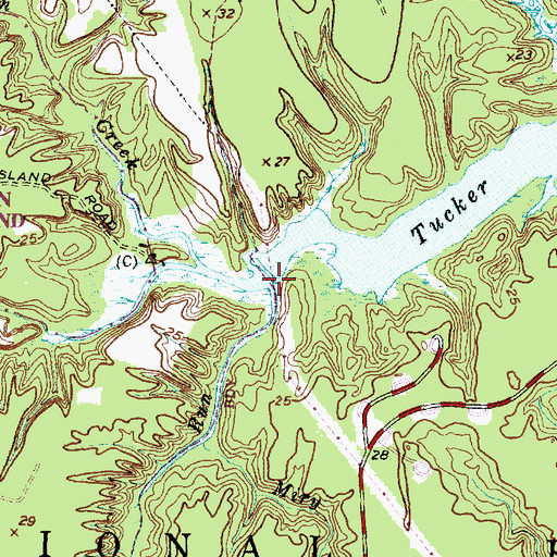 Topographic Map of Sandy Run, NC