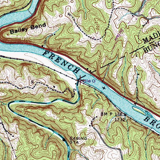Topographic Map of Sandymush Creek, NC