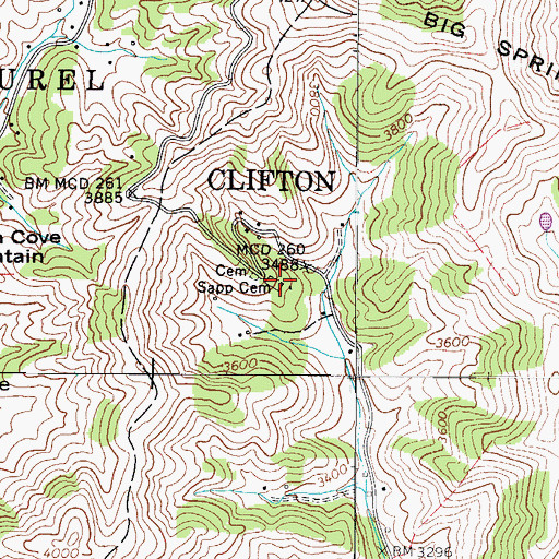 Topographic Map of Sapp Cemetery, NC