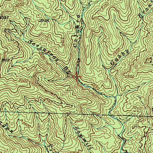 Topographic Map of Sassafras Branch, NC