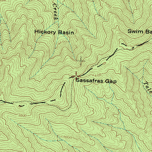 Topographic Map of Sassafras Gap, NC