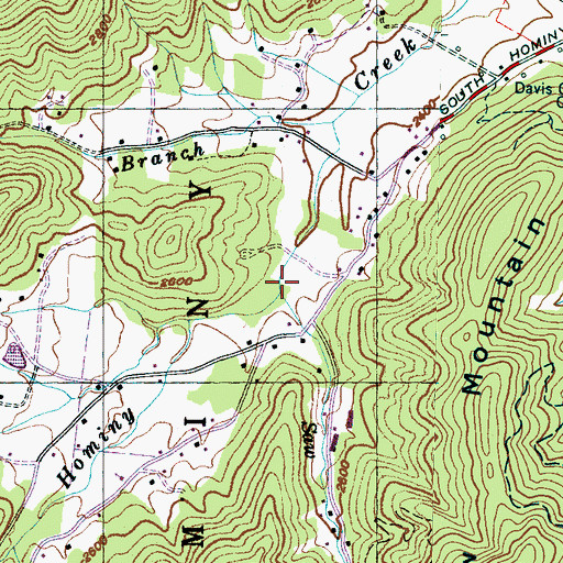 Topographic Map of Saw Branch, NC