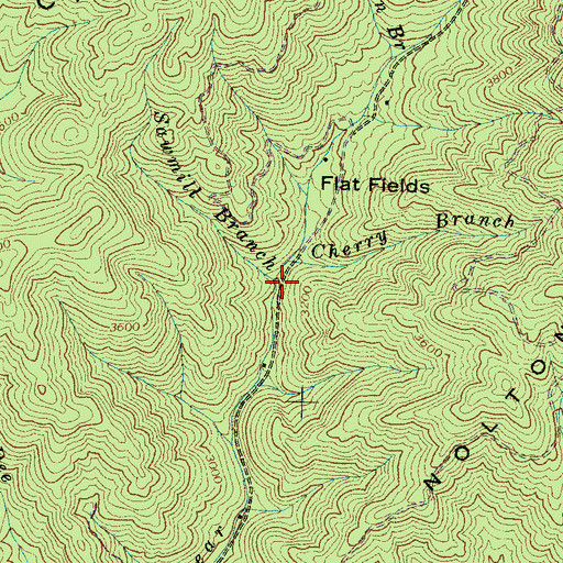 Topographic Map of Sawmill Branch, NC