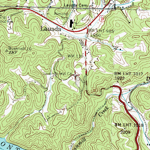Topographic Map of Sawmill Hill Church, NC