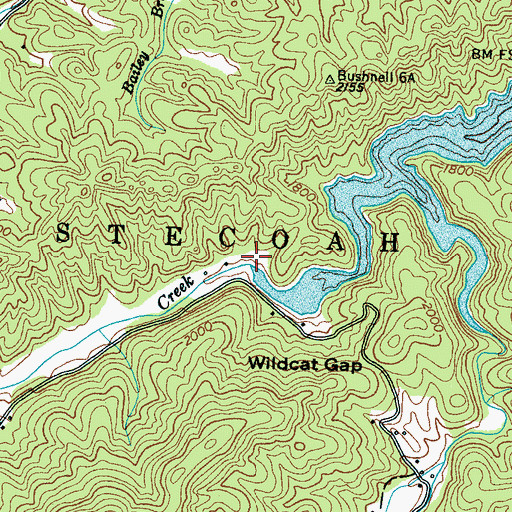 Topographic Map of Sawyer Creek, NC
