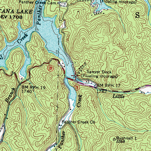 Topographic Map of Sawyer Dock, NC