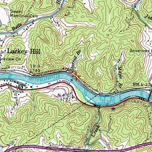 Topographic Map of Scarred Branch, NC
