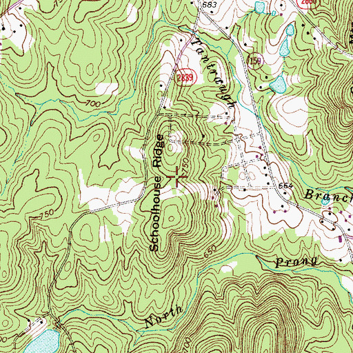 Topographic Map of Schoolhouse Ridge, NC