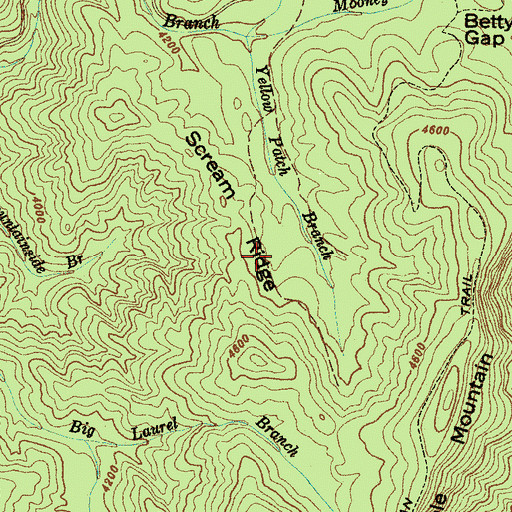 Topographic Map of Scream Ridge, NC