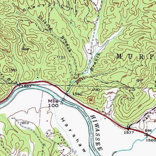 Topographic Map of Seibold Branch, NC