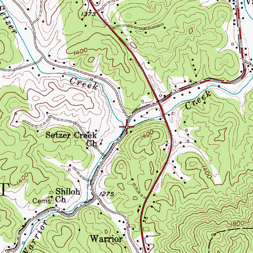 Topographic Map of Setzer Creek, NC