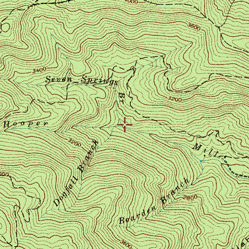Topographic Map of Seven Springs Branch, NC