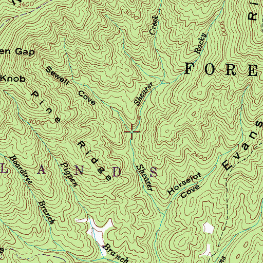 Topographic Map of Sewell Cove, NC
