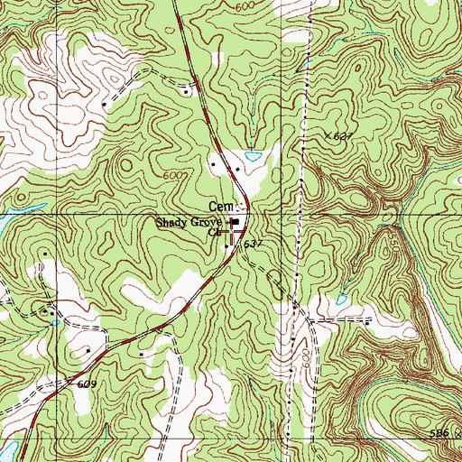 Topographic Map of Shady Grove Church, NC