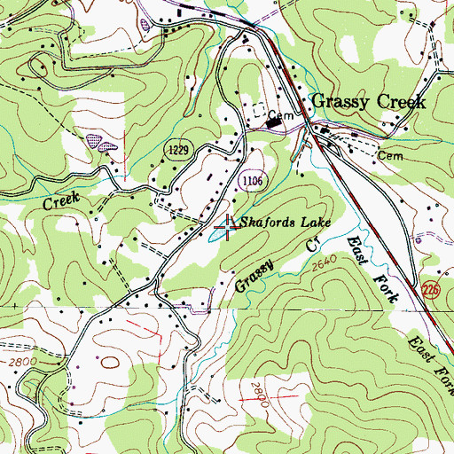 Topographic Map of Shafords Lake, NC