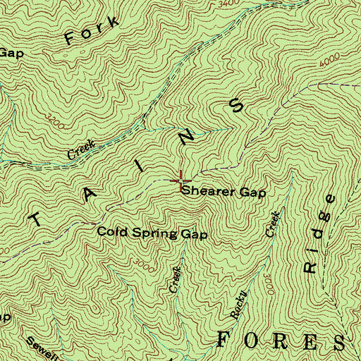 Topographic Map of Shearer Gap, NC