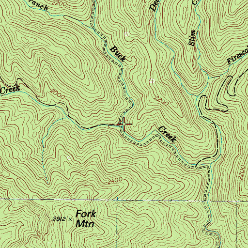 Topographic Map of Sheehan Creek, NC