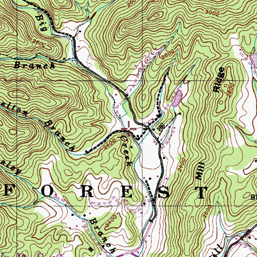 Topographic Map of Shelton Branch, NC