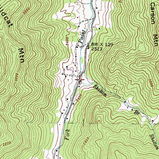 Topographic Map of Shelton Branch, NC