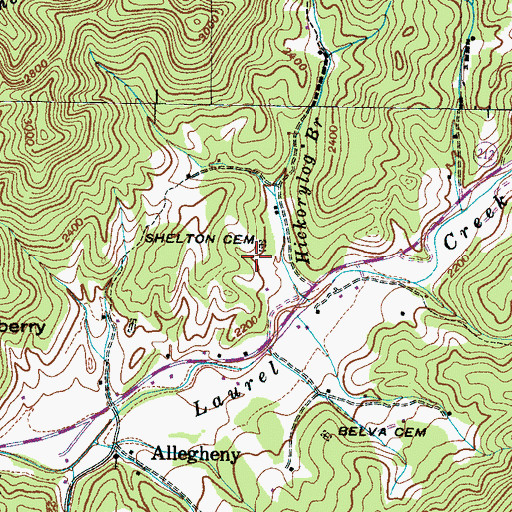 Topographic Map of Shelton Cemetery, NC