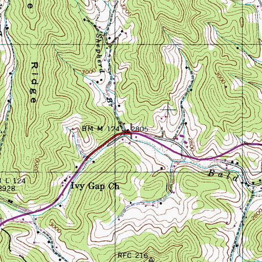 Topographic Map of Shepherd Branch, NC
