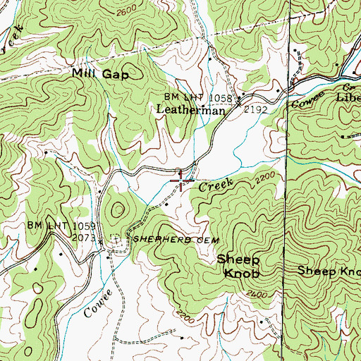 Topographic Map of Shepherd Creek, NC