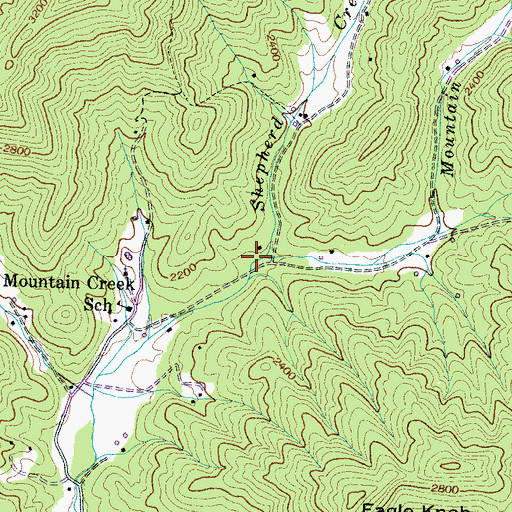 Topographic Map of Shepherd Creek, NC