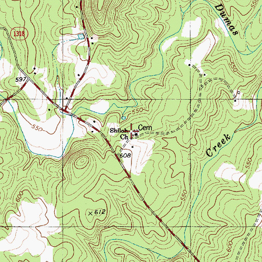 Topographic Map of Shiloh Methodist Church, NC