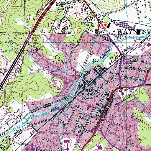 Topographic Map of Shingle Cove, NC