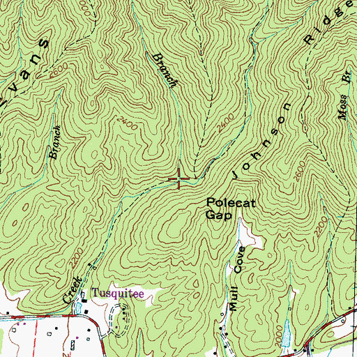 Topographic Map of Shoal Branch, NC
