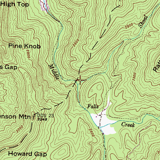 Topographic Map of Shoal Creek, NC