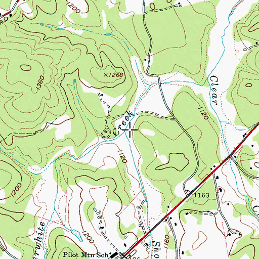 Topographic Map of Shoal Creek, NC