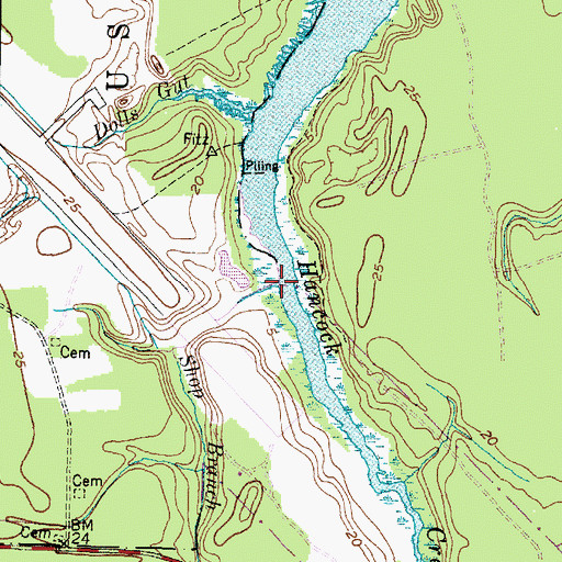 Topographic Map of Shop Branch, NC