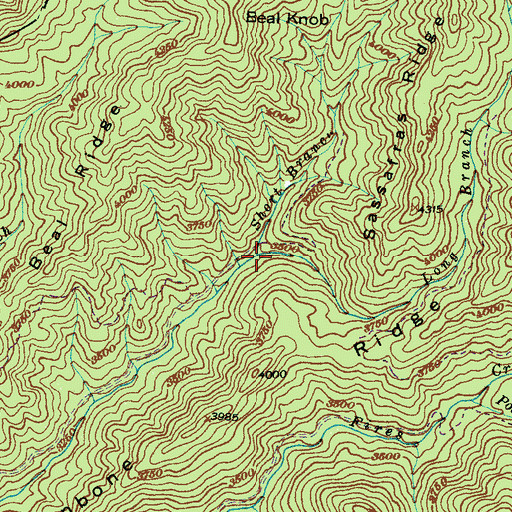 Topographic Map of Short Branch, NC