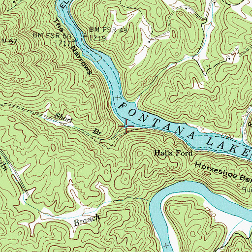 Topographic Map of Short Branch, NC